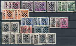 Kroatien: 1941, Compilation Of Various Plate Errors On No. 9/23. A Total Of 45 Stamps. Besides Plate - Croatia