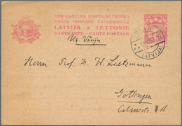 Lettland: 1919/1945, High Value And Unseful Lot Of 24 Covers And Cards Including Airmail 1921, Parce - Letonia