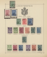 Liechtenstein: 1912/1970, Saubere, Meist Gestempelte Sammlung Auf Alten Schaubek-Vordrucken, Ab Der - Verzamelingen