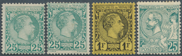 Monaco: 1885-1920, Neat Lot Of 16 Values, Incl. Michel Number 6 (2), MiNr. 9 Mint Never Hinged (Maur - Unused Stamps