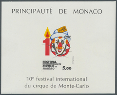 Monaco: 1984, Circus Festival, Souvenir Sheet IMPERFORATE, 100 Pieces Unmounted Mint. Maury 1488A Nd - Ungebraucht