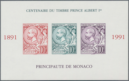 Monaco: 1991, Stamp Centenary, Souvenir Sheet IMPERFORATE, 50 Pieces Unmounted Mint. Maury 1820A Nd - Ungebraucht