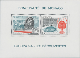 Monaco: 1991/1994. Big Stock SPECIAL PRINTINGS. Included Are: 1991 "European Space Flight" (Michel # - Ungebraucht