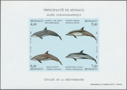 Monaco: 1992, Dolphins In A Lot With 50 IMPERFORATE Miniature Sheets, Mint Never Hinged And Scarce, - Ungebraucht