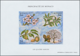 Monaco: 1993, The Four Seasons (almond Tree) In A Lot With 30 IMPERFORATE Miniature Sheets, Mint Nev - Ungebraucht