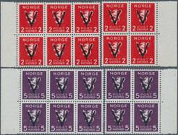 Norwegen: 1941, Definitives With Opt. 'V' (Victory Issue) Set Of 18 (missing The 14öre Orange) In Bl - Lettres & Documents