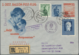 Österreich: 1948/2004, Umfassende Sammlng Von Ca. 700 Ballonpostbelegen, Sauber In Sechs Alben Zusam - Collections