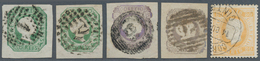 Portugal: 1855/1871, Interesting Duplicated Lot Of King Pedro V. Issues Used With Some Nice Postmark - Other & Unclassified