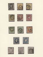 Portugal: 1867, Luis I. Curved Value Fields Perforated Issue, Petty Used Collection Of 14 Values On - Other & Unclassified