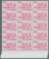 Rumänien: 1991/1994, Definitives "Hotels", 120l. To 800l., 60 Complete Sets (four Blocks Of 15), Unm - Used Stamps