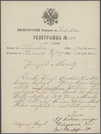 Russland: 1851/1916 Amazing Collection Of 67!!! Telegrams And Telegram Receipts From Many Different - Storia Postale