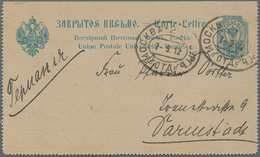 Russland: 1867/1916 Scarce Group Of 17 Items Incl. Covers Cards And Stationeries All Canceled By Cac - Brieven En Documenten