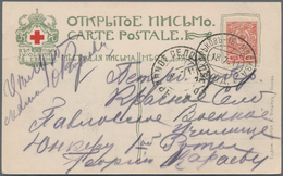 Russland: 1870/1916 12 Postal Stationery Cards And Envelopes And View Cards All Sent From TPO-Line - Lettres & Documents