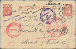 Russland: 1914/20 Scarce Group Of 8 POW-cards, With Different Censor Marks (incl. Camp Censor!) From - Covers & Documents