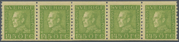 Schweden: 1925, King Gustaf V. 145öre Yellow Green On Toned Paper In A Lot With 95 Stamps Mostly In - Lettres & Documents