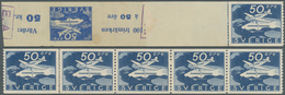 Schweden: 1936, Inauguration Of Bromma Airport 50öre In A Lot With About 190 Stamps Incl. Many Strip - Briefe U. Dokumente