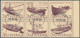 Schweden: 1988, Traditional Inland Boats Set In A Lot With About 500 Complete Booklet Panes All Fine - Briefe U. Dokumente