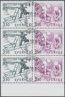 Schweden: 1989, Europa-CEPT ‚Children’s Play‘ 3.30kr. Se-tenant Pairs Lot With 220 Complete Booklet - Briefe U. Dokumente