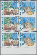 Schweden: 1990, Europa-CEPT ‚Post Office Buildings‘ 3.80kr. Se-tenant Pairs (Post Offices Of Sollebr - Briefe U. Dokumente