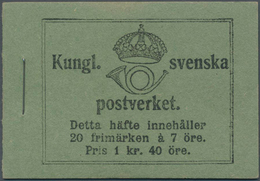 Schweden - Markenheftchen: 1918, King Gustaf V. Stamp Booklet 1kr. 40öre With Two Blocks Of Ten 7öre - 1951-80