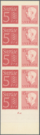 Schweden - Markenheftchen: 1958, King Gustav VI. Adolf 15öre Red + Numeral 5öre Red (five Each) In 2 - 1951-80