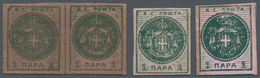 Serbien: 1866/1873, Mainly Mint Lot Of 14 Stamps Incl. Four Copies Of 1866 Newspaper Stamp 1pa. In D - Serbia