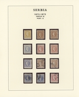 Serbien: 1872/1876, Milan IV. 2nd/3rd Issue, Specialised Collection Of Apprx. 62 Stamps Of All Four - Servië