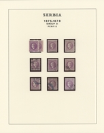 Serbien: 1875/1878, Milan IV. 4th Issue, Specialised Collection Of Apprx. 48 Stamps Of All Three Den - Serbie