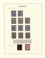 Serbien: 1894/1900, King Alexander I., Specialised Collection Of Apprx. 93 Stamps On Written Up Albu - Serbia