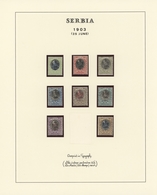 Serbien: 1903, Mourning Issue, Specialised Collection Of Apprx. 94 Stamps On Written Up Album Pages, - Servië