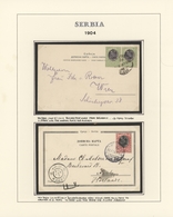 Serbien: 1903/1904, Mourning Issue, Assortment Of Ten Covers/cards Plus One Front, Arranged On Writt - Serbie