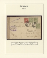 Serbien: 1919/1920, King Peter I./Crown Prince Alexander, Group Of Eleven Covers/cards, Arranged On - Serbia