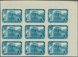 Sowjetunion: 1957, International Stamp Exhibition Moscow 40kop. Greenish-blue (‚Exhibition Building - Usati