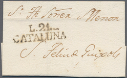 Spanien - Vorphilatelie: 1740/1857 (ca.), Catalonia, Collection Of Apprx. 64 Letters, Showing Nice R - ...-1850 Prephilately