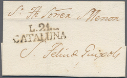 Spanien - Vorphilatelie: 1740/1857 (ca.), Catalonia, Collection Of Apprx. 64 Letters, Showing Nice R - ...-1850 Prefilatelia