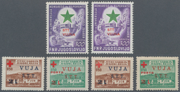 Triest - Zone B: 1948/1953, U/m Lot Of Six Stamps: Two Copies 300d. Esperanto And Two Copies Each Of - Usati