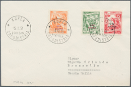 Triest - Zone B: 1954, 5 First Day Covers Ex Michel-No. 110/138, Four Of Them Postally Used Includin - Afgestempeld