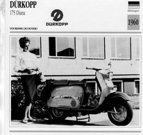 Delcampe - Durkopp 175 Diana  -  1960 - Moto De Tourisme (Scooter) -  Fiche Technique/Carte De Collection - Motorräder
