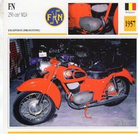 Delcampe - F.N. 250cm M24  -  1957 - Moto De Tourisme  -  Fiche Technique/Carte De Collection - Motorräder