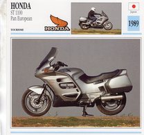 Delcampe - Honda ST 1100 Pan European  -  1989 - Moto De Tourisme  -  Fiche Technique/Carte De Collection - Motorräder