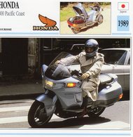 Delcampe - Honda 800 Pacific Coast  -  1989 - Moto De Tourisme  -  Fiche Technique/Carte De Collection - Motorräder