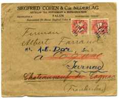 Delcampe - SUEDE - ENVELOPPE SIEGFRIED COHEN & C:is NEDERLAG - FALUN + AVEC NOMBREUX CACHETS - 1910-1920 Gustaf V