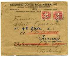 SUEDE - ENVELOPPE SIEGFRIED COHEN & C:is NEDERLAG - FALUN + AVEC NOMBREUX CACHETS - 1910-1920 Gustaf V