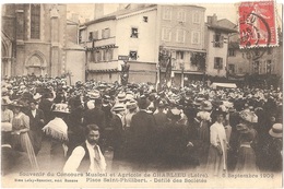 Delcampe - Dépt 42 - CHARLIEU - Souvenir Du Concours Musical Et Agricole (1909) - Place Saint-Philibert - (fête) - Lafay-Besacier - Charlieu