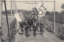 Delcampe - Postkaart-Carte Postale ALSEMBERG Pensionnat St-Victor-Fêtes Jubilaires 1861-1911 6e Groupe Du Cortège 1912 (L148) - Beersel