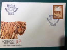 1986 YEAR OF THE TIGER POST OFICE FIRST DAY COVER - FDC
