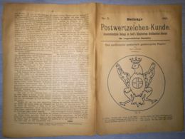 ILLUSTRATED STAMPS JOURNAL- ILLUSTRIERTES BRIEFMARKEN JOURNAL MAGAZINE SUPPLEMENT, LEIPZIG, NR 5, 1891, GERMANY - German (until 1940)
