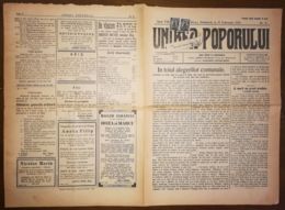 KING FERDINAND STAMPS ON UNIREA POPORULUI- PEOPLE'S UNION NEWSPAPER, NR 8, 1926, ROMANIA - Lettres & Documents