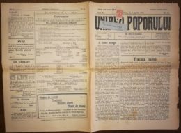 KING FERDINAND STAMPS ON UNIREA POPORULUI- PEOPLE'S UNION NEWSPAPER, CENSORED BY LOCAL POLICE, NR 14, 1928, ROMANIA - Briefe U. Dokumente