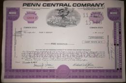 SHAREHOLDINGS, COMMON STOCK AT PENN CENTRAL COMPANY, RAILWAY, TRAINS, 1975, USA - Transporte